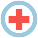 Cruz (roja) (cuando sugiera una connotación de carácter médico).